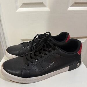 Tommy Hilfiger Black and Red Sneakers